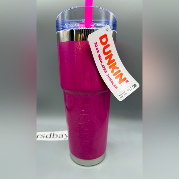 Dunkin' Americana Stainless Steel Tumbler 32oz - PINK - NWT - Picture 1 of 4